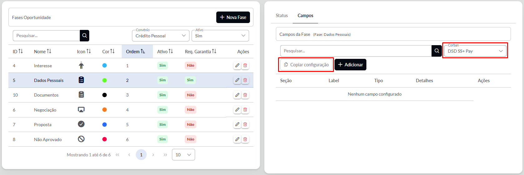 Figura 6.1 — Opção de copiar configuração
